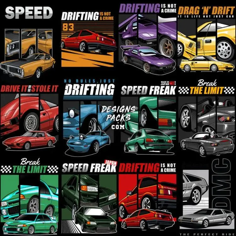 30 Classics Best Cars Ever Designs Bundle PNG   AI