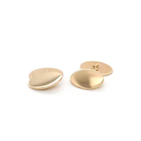 9ct Yellow Gold Oval Plain Chain Cufflinks