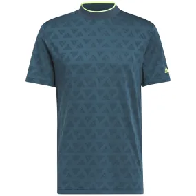 adidas Jacquard Mock Polo Shirt - Arctic Night/Wild Teal