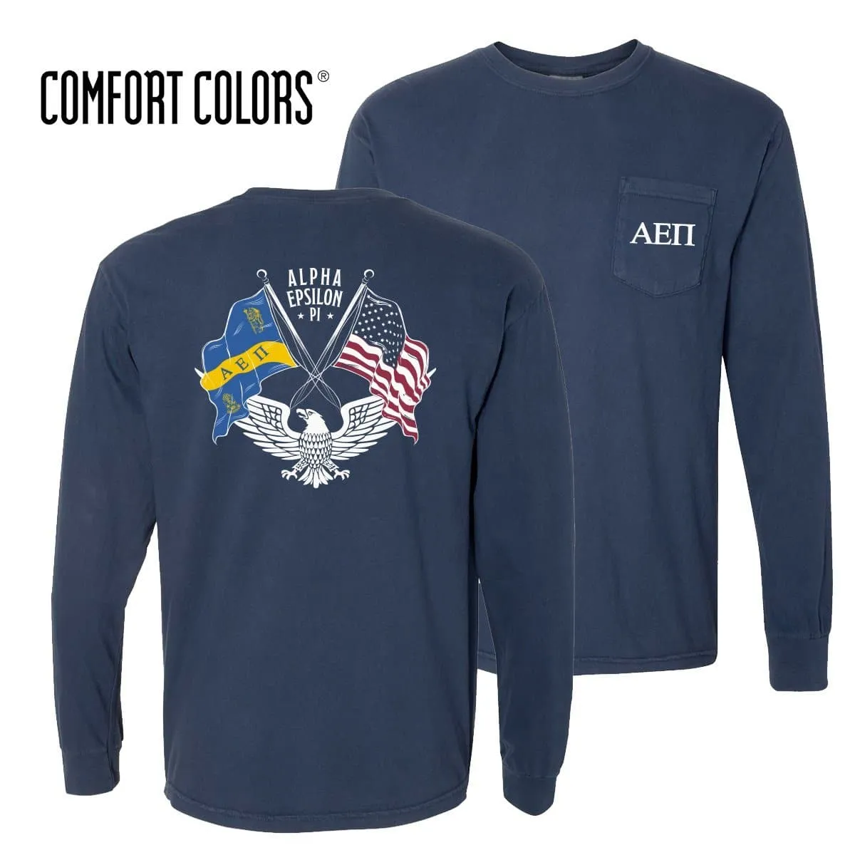 AEPi Comfort Colors Navy Patriot tee