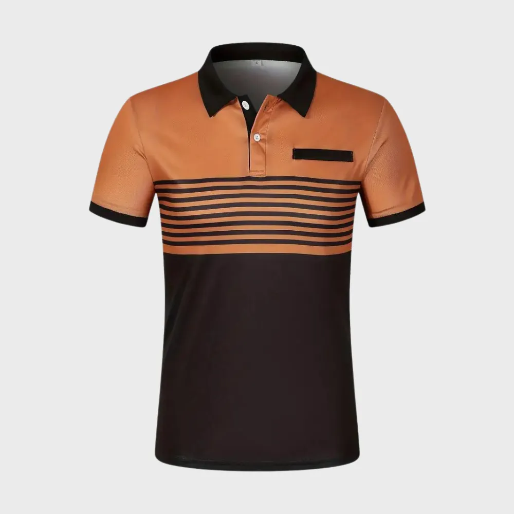 Alfred - Color Block and Stripe Polo Shirt - Casual - High Quality Timeless Style - Everyday Use