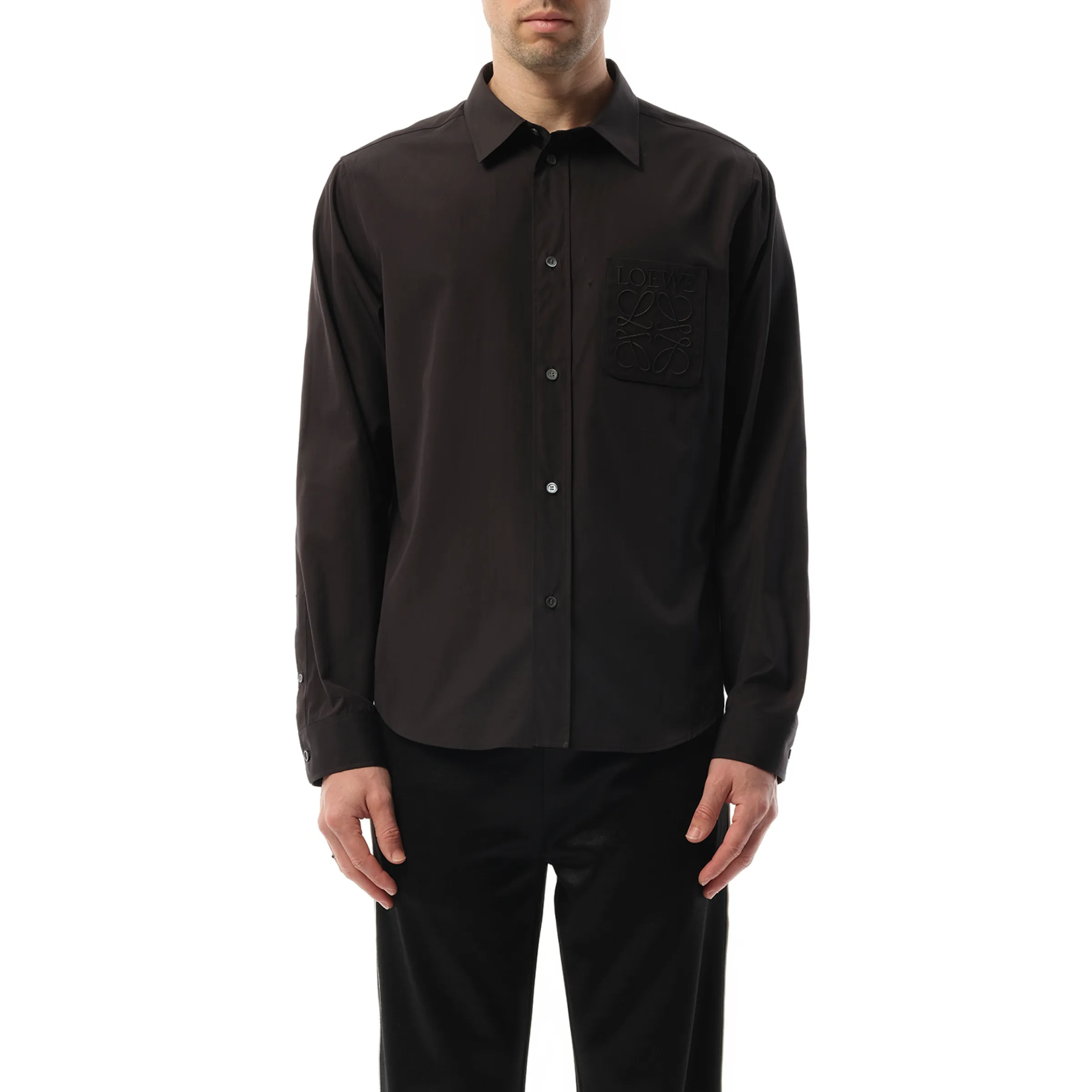 Anagram Embossed Shirt in Black