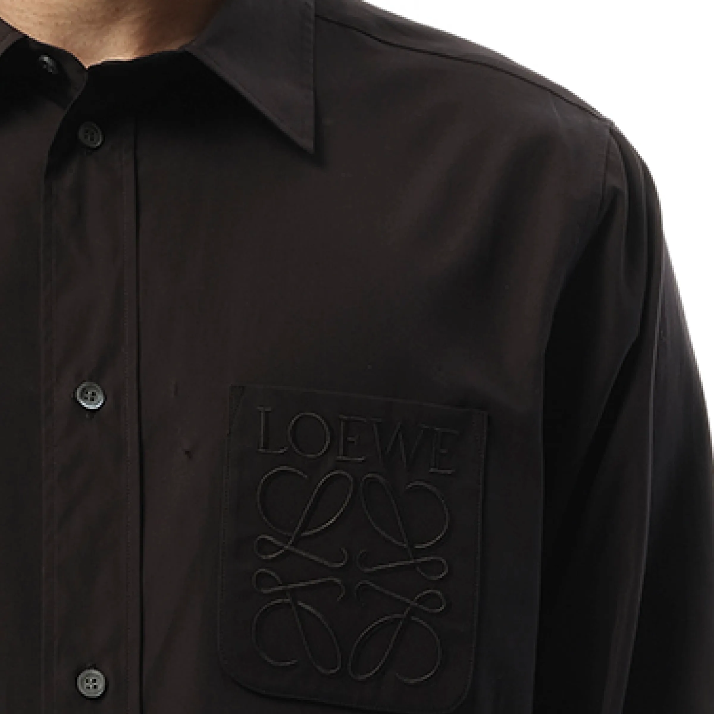 Anagram Embossed Shirt in Black