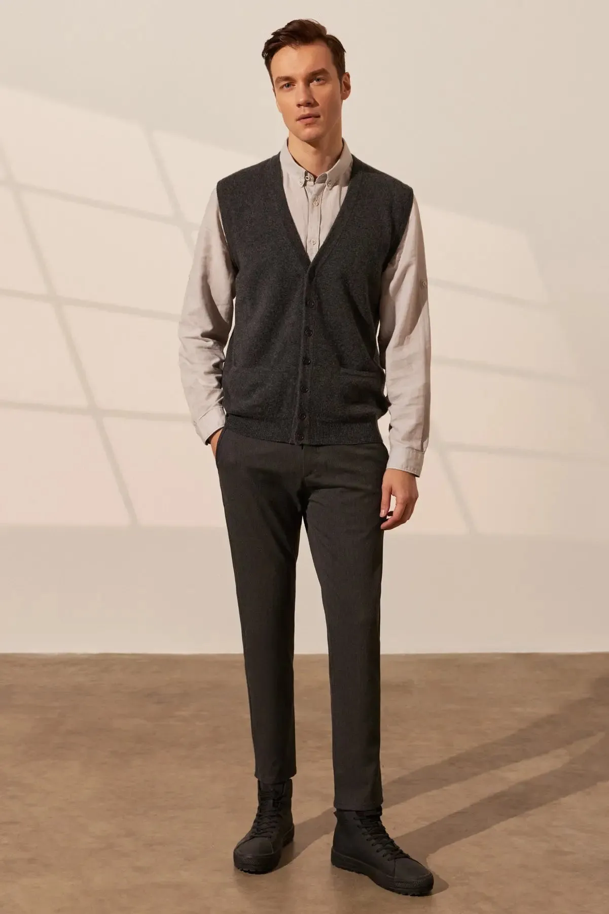 Anthracite Pure Cashmere Jan Men's Vest