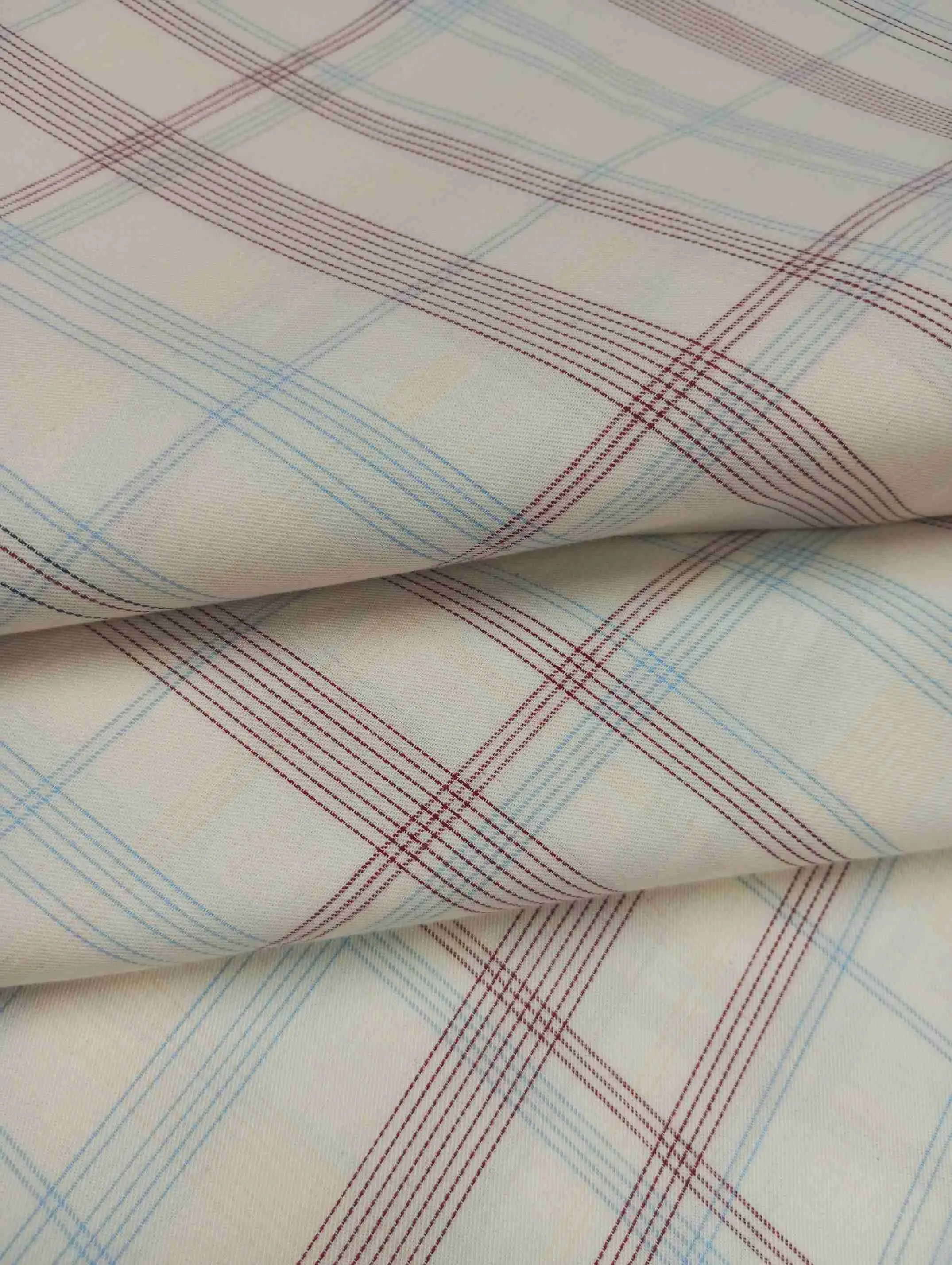 Beige Checks Yarn Dyed Cotton Fabric