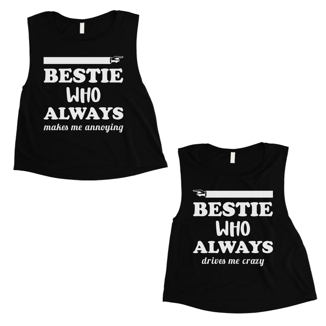 Bestie Always Womens Cute Crop Tank Tops Funny BFF Matching Tops