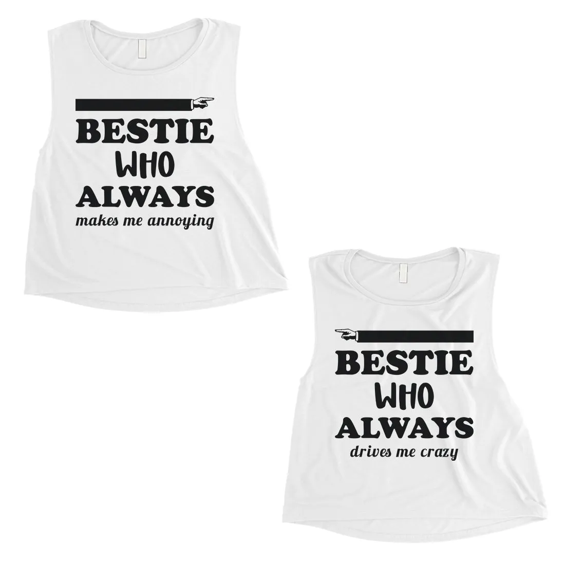 Bestie Always Womens Cute Crop Tank Tops Funny BFF Matching Tops