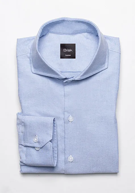 Blue Oxford Shirt - Cut Away Extreme Collar