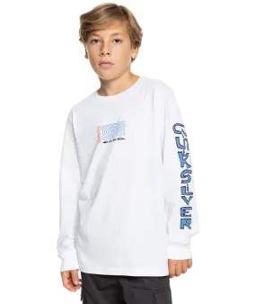 Boys Warped Long Sleeve T-Shirt in White