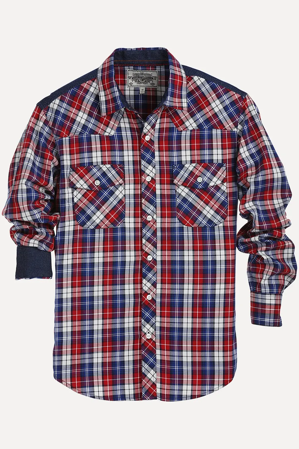 Check Shirt with Denim Yoke