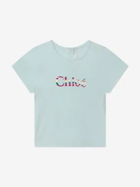 Chloé Baby Girls Logo T-Shirt in Blue