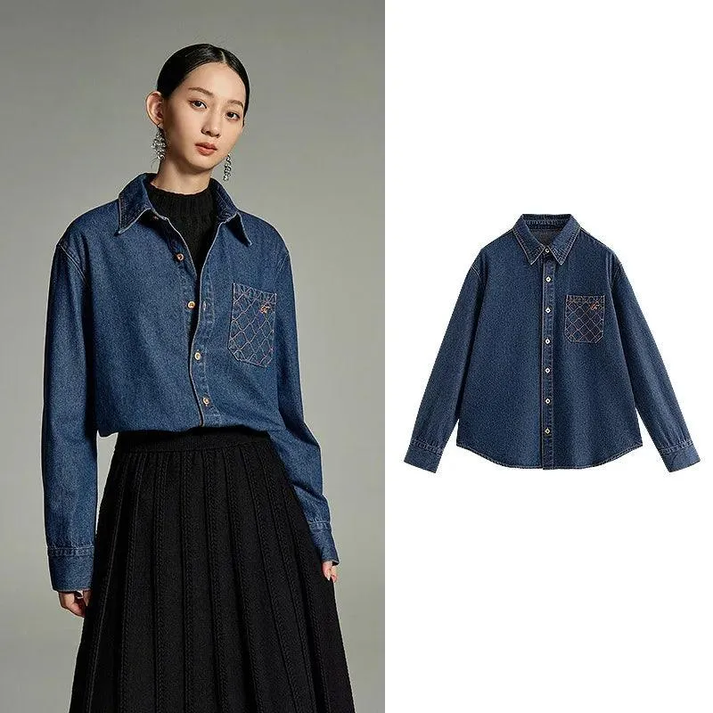 Classic Women€™s Denim Shirt – Winter 2024