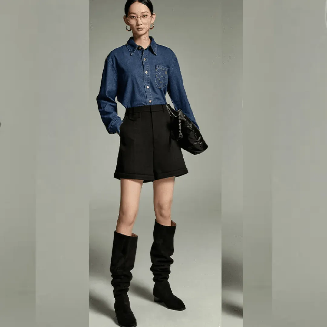 Classic Women€™s Denim Shirt – Winter 2024