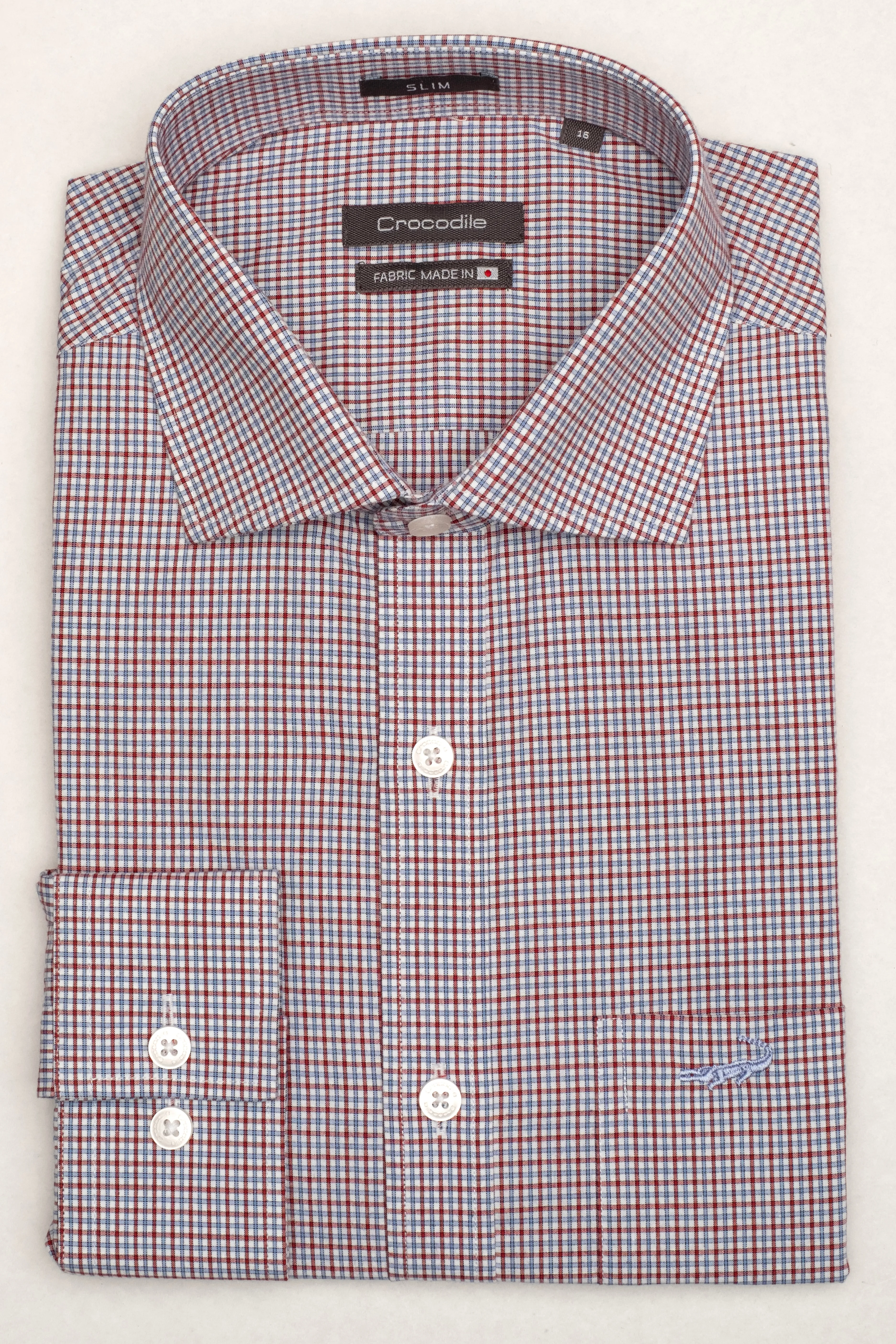 Crocodile Formal Seasonal Checks Slim Fit-Dusk Blue