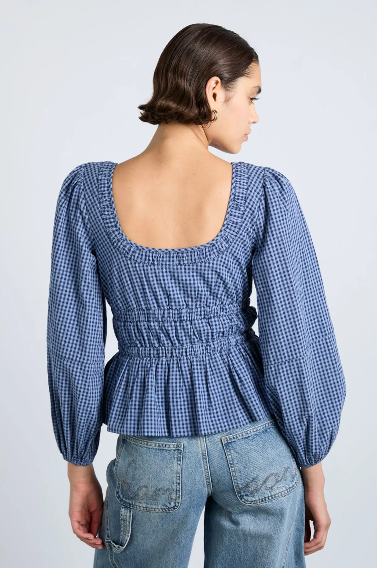 Dakota Blouse Blue Check