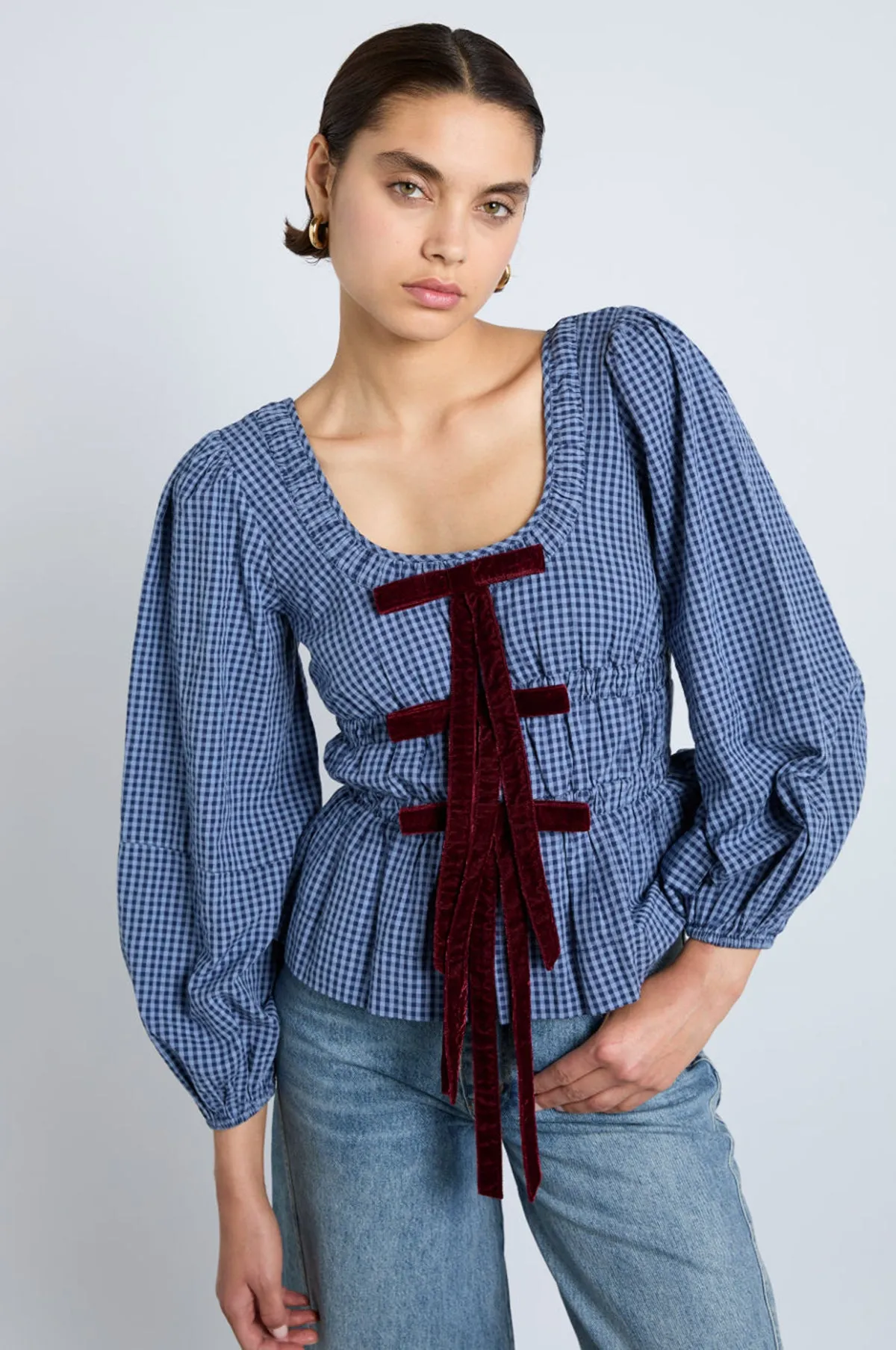 Dakota Blouse Blue Check