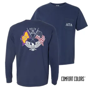 Delt Comfort Colors Navy Patriot tee