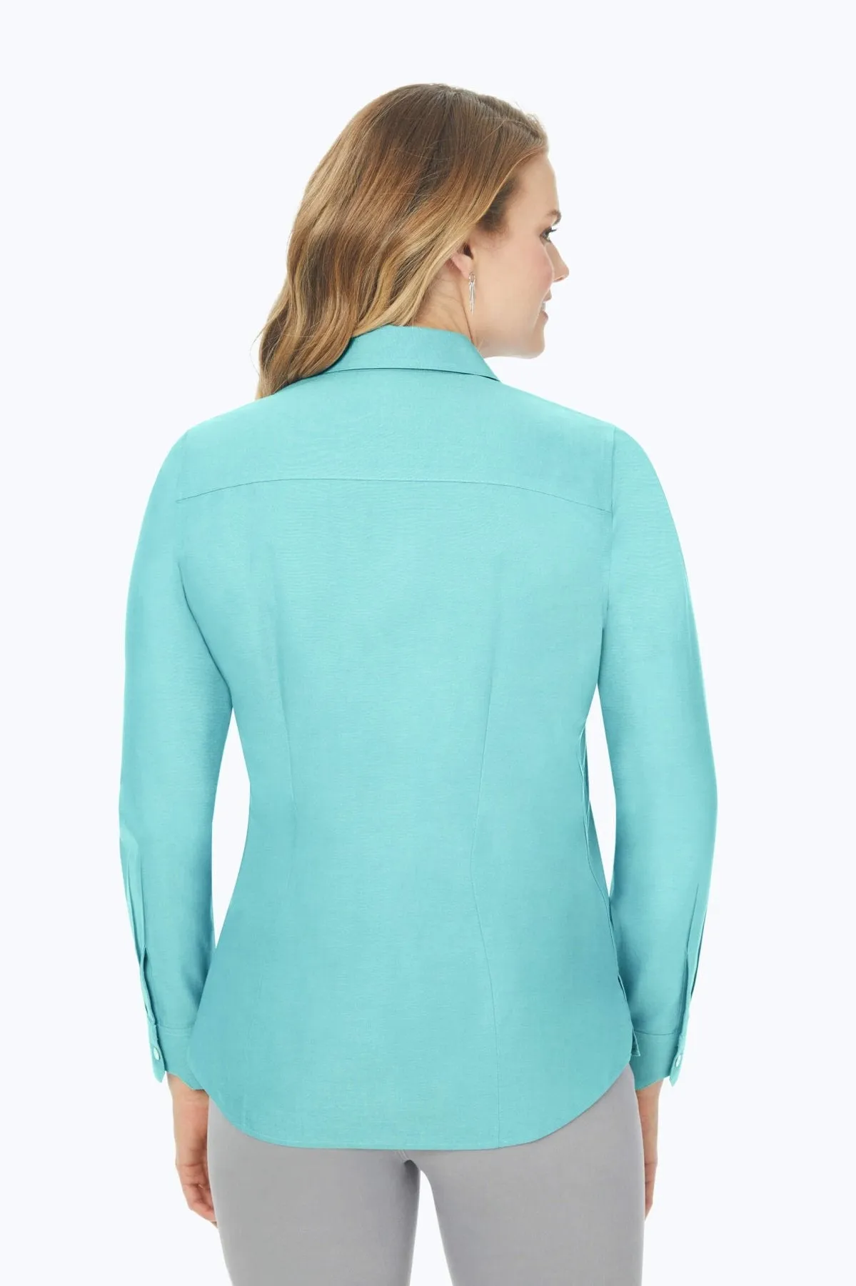 Dianna Plus Pinpoint No Iron Long Sleeve Shirt