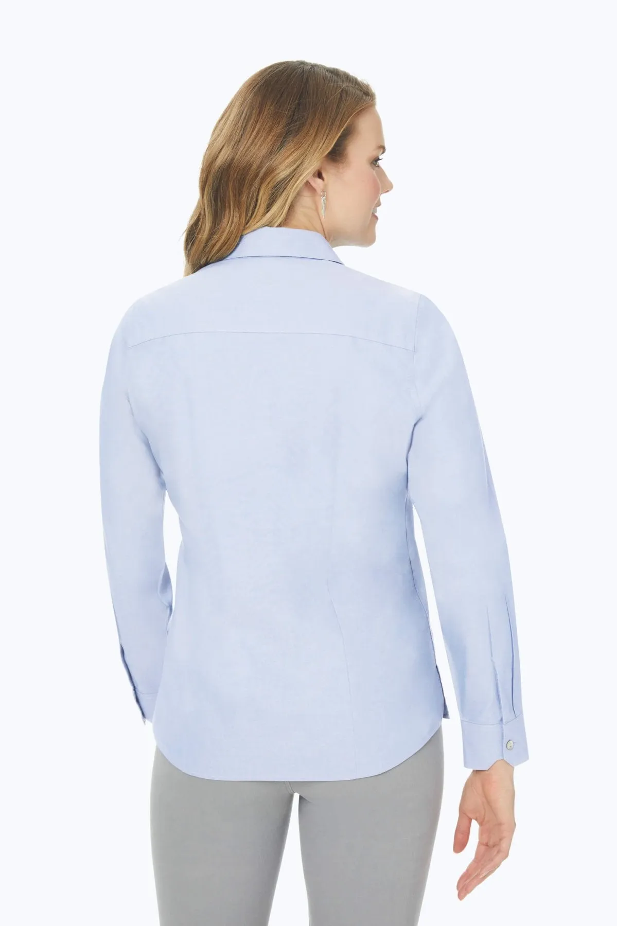 Dianna Plus Pinpoint No Iron Long Sleeve Shirt