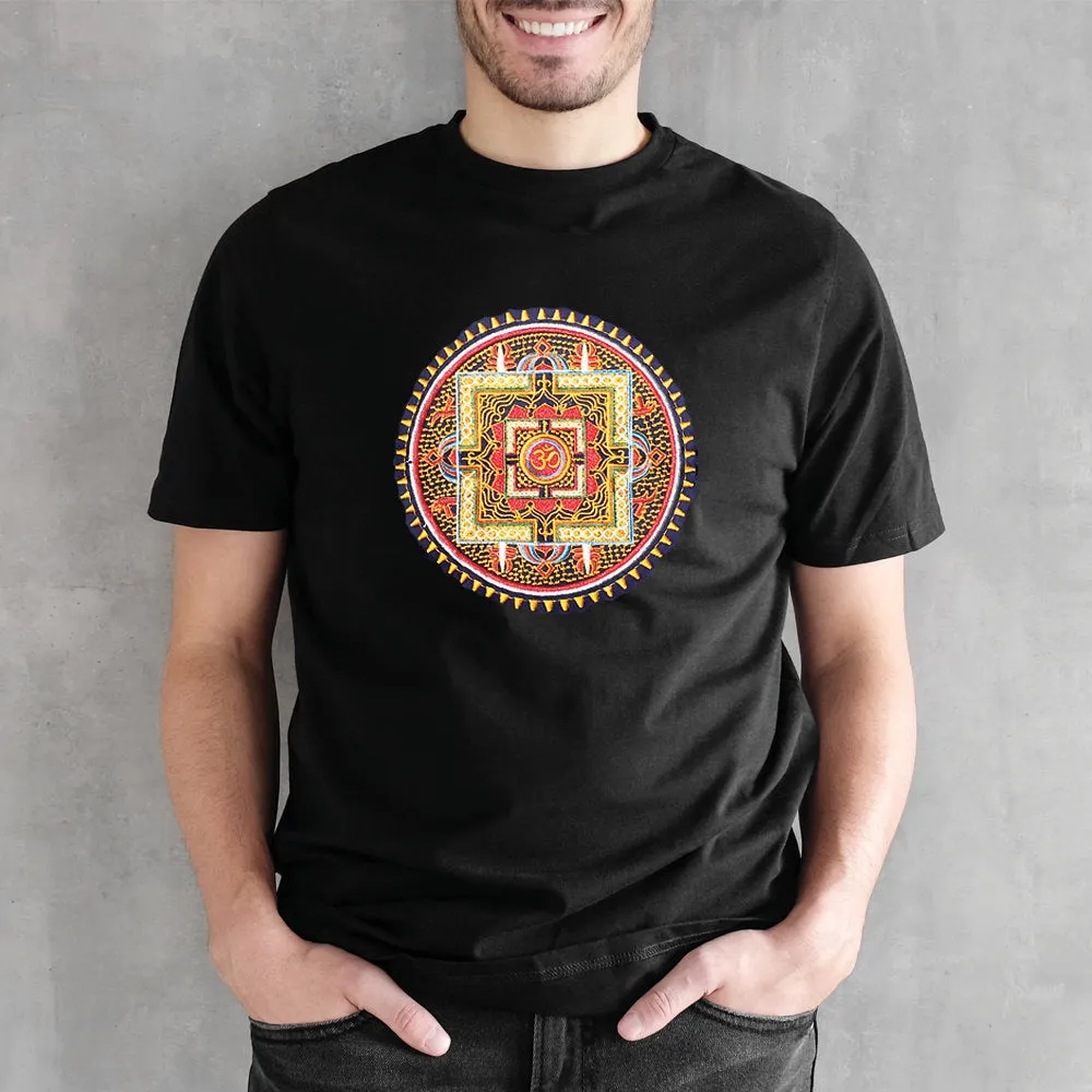 Embroidery Buddha Mandala Shirt, Buddha T Shirts,  Om T-shirts I Lotus Mandala Buddhist Shirt, OM Top, Mandala Tee, Women Gifts, Men Shirts