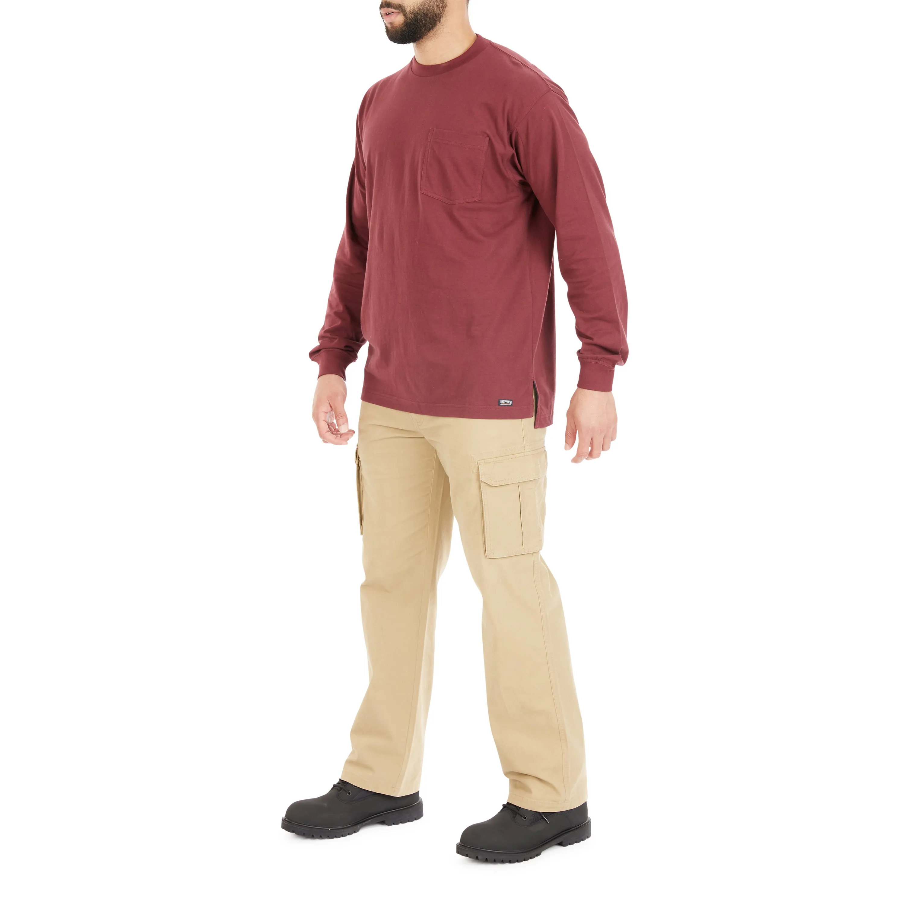 EXTENDED TAIL LONG SLEEVE POCKET T-SHIRT