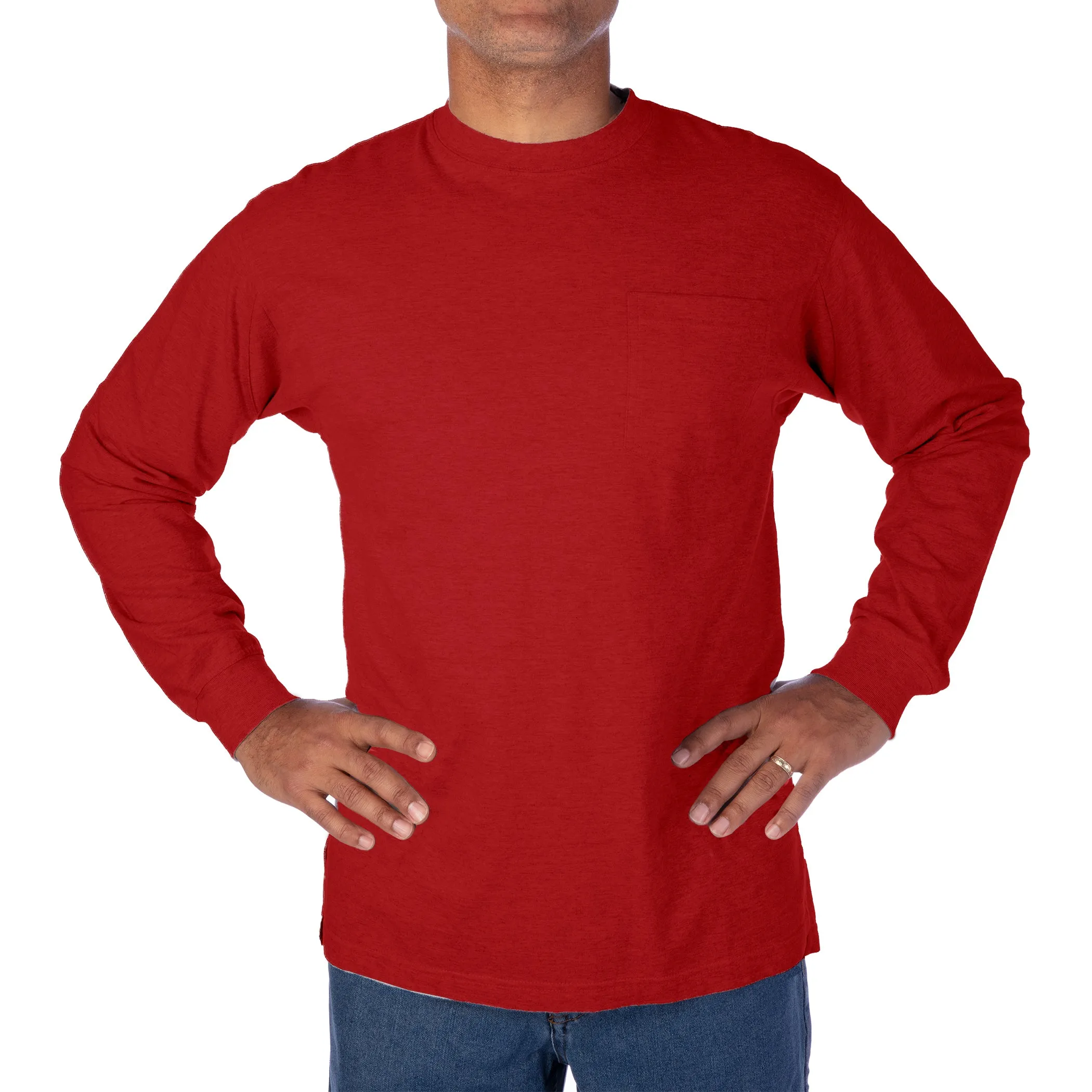 EXTENDED TAIL LONG SLEEVE POCKET T-SHIRT