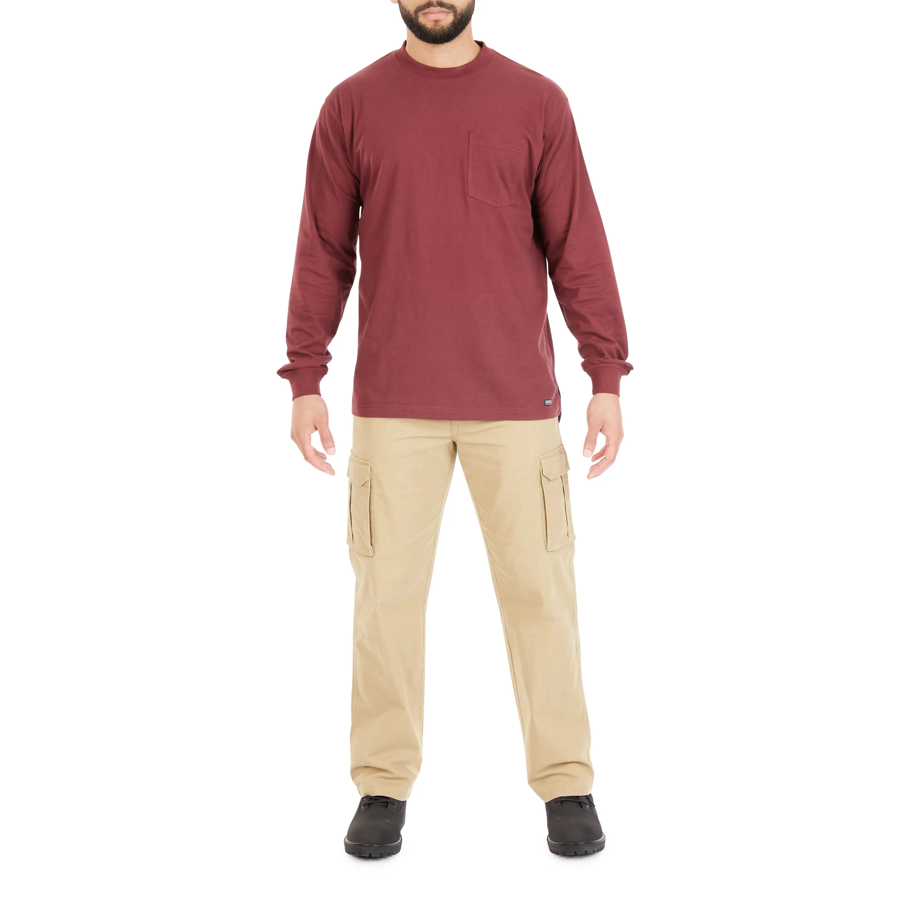 EXTENDED TAIL LONG SLEEVE POCKET T-SHIRT