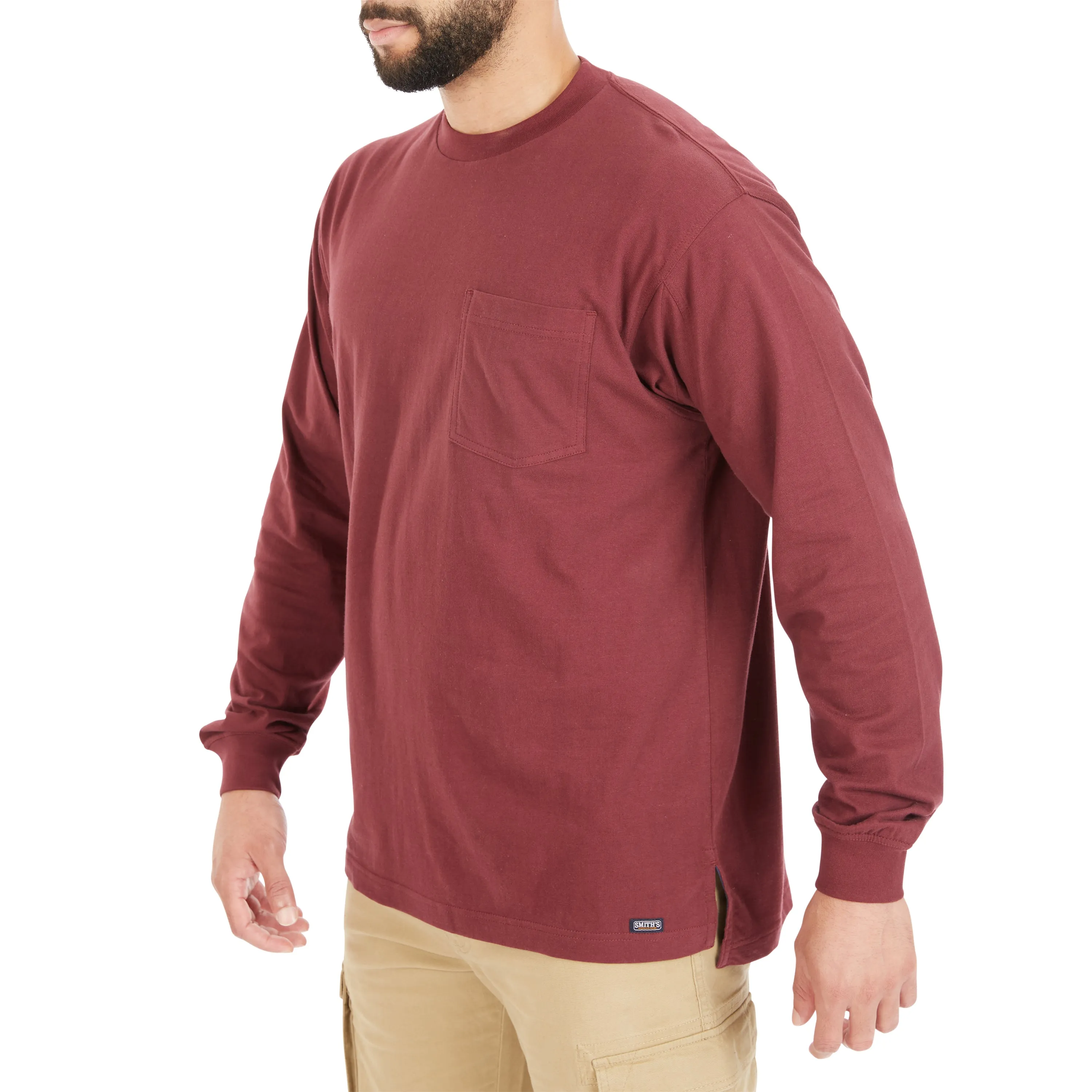 EXTENDED TAIL LONG SLEEVE POCKET T-SHIRT