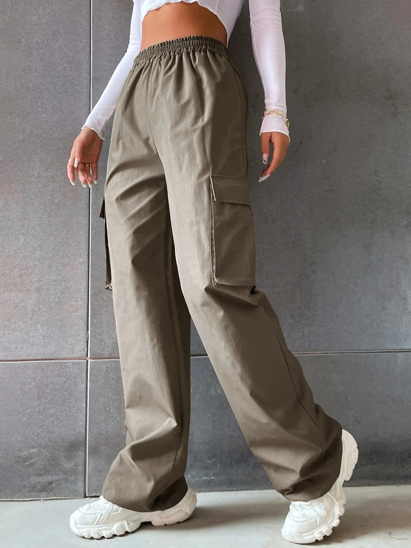 Flap Pocket Side Versatile Cargo Pants