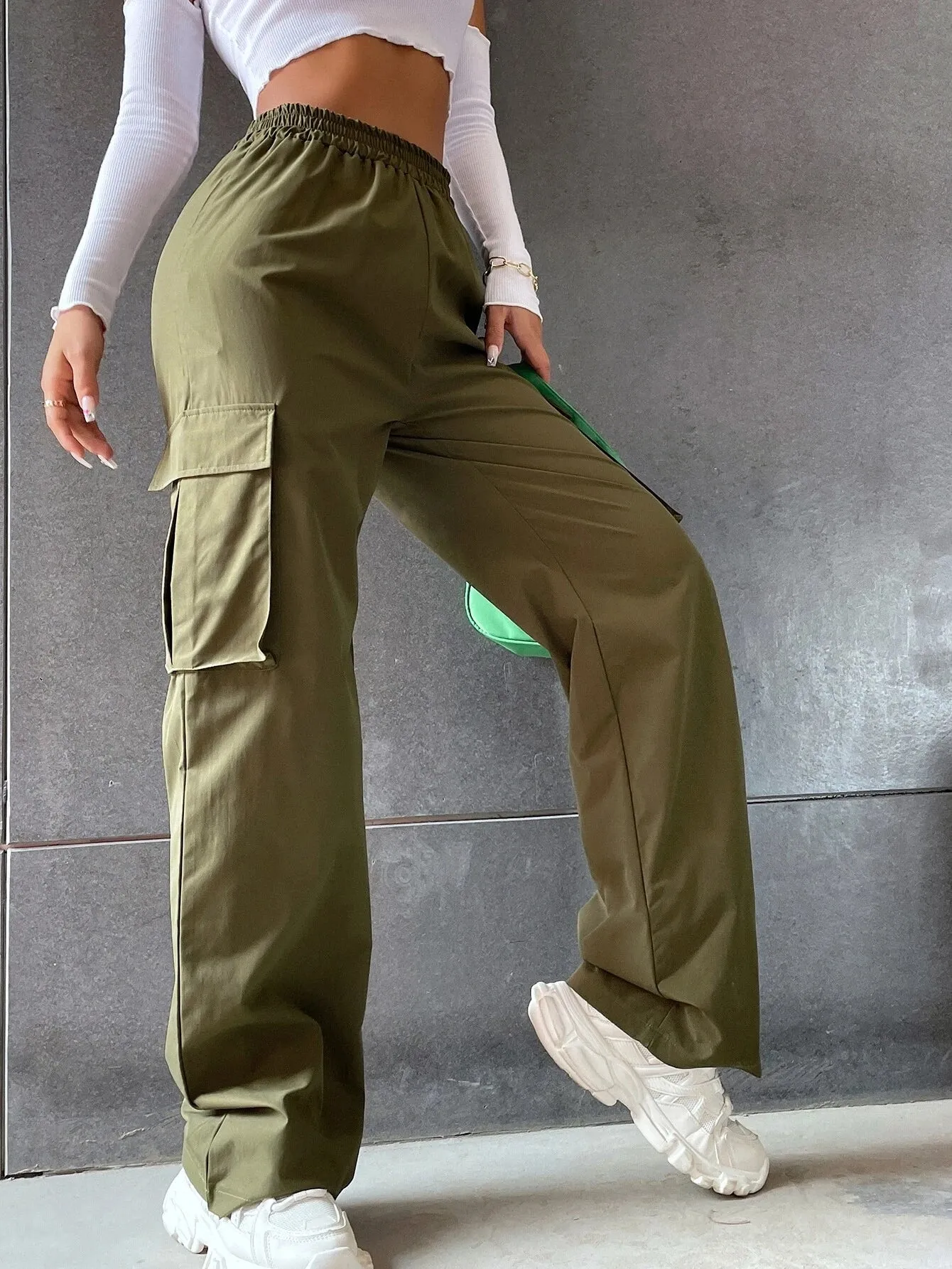 Flap Pocket Side Versatile Cargo Pants