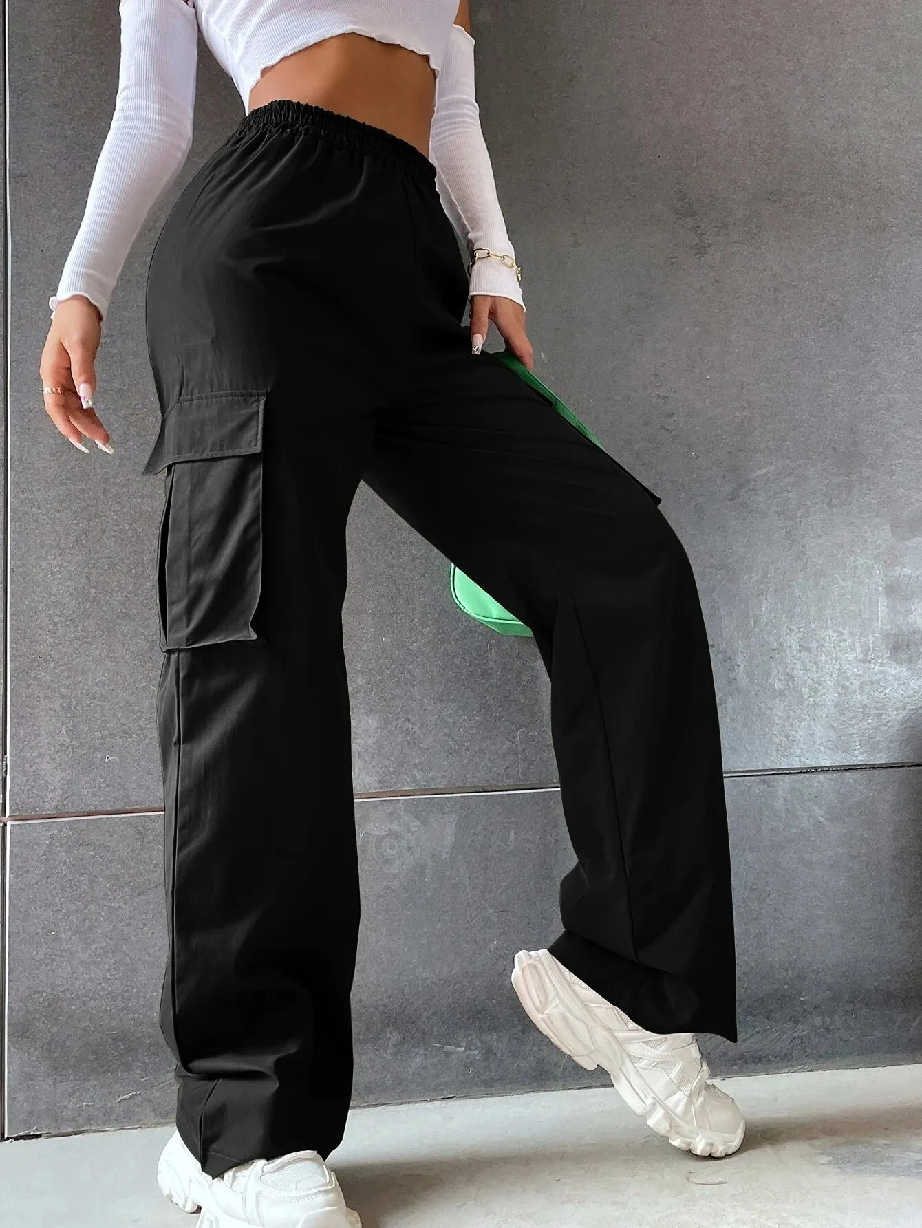 Flap Pocket Side Versatile Cargo Pants