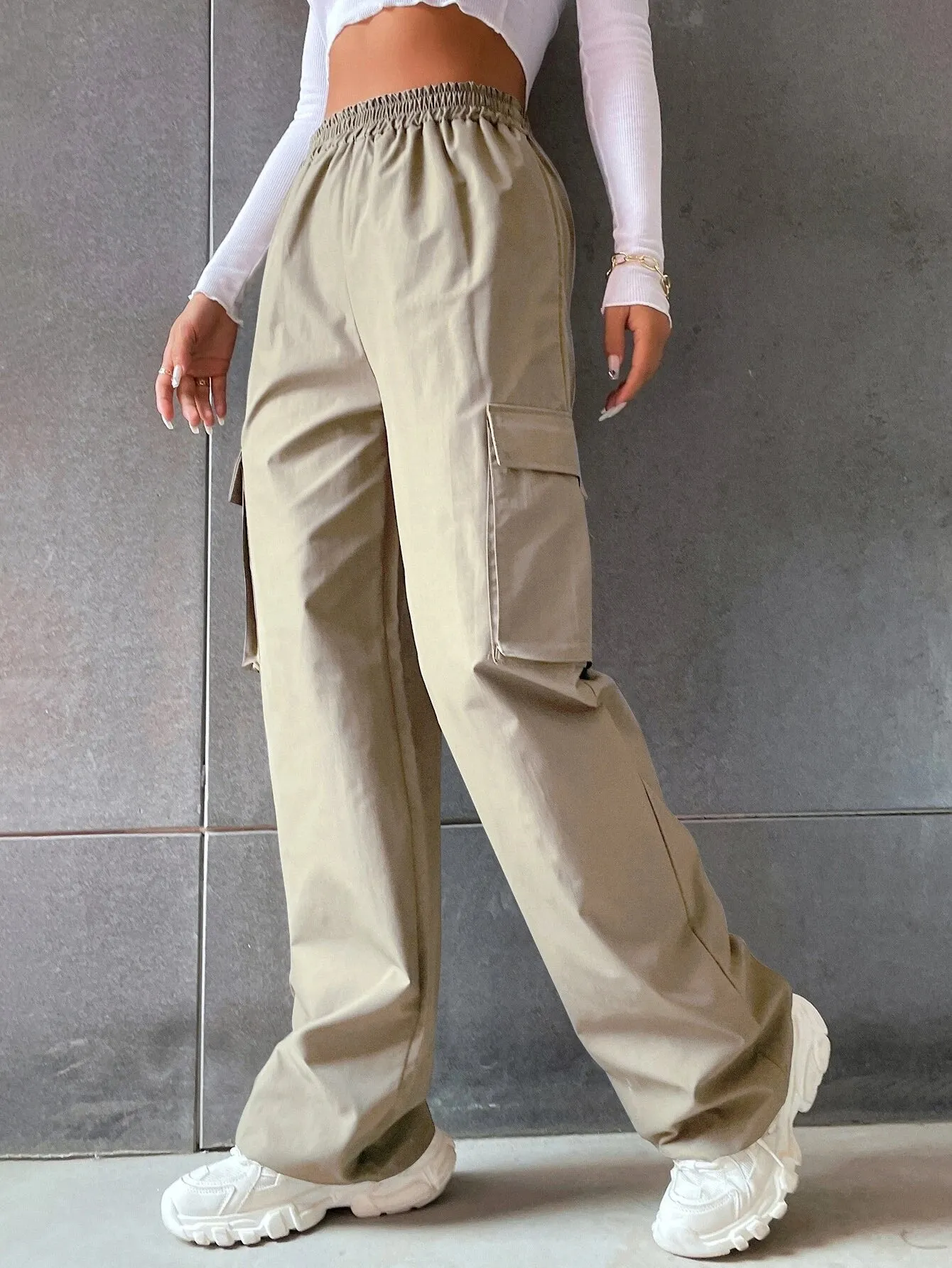 Flap Pocket Side Versatile Cargo Pants