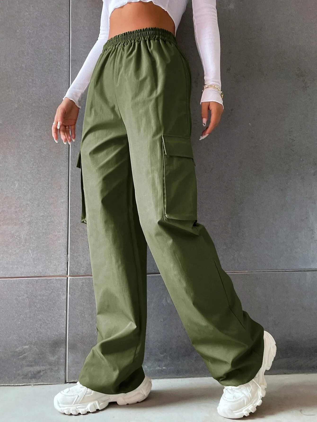 Flap Pocket Side Versatile Cargo Pants