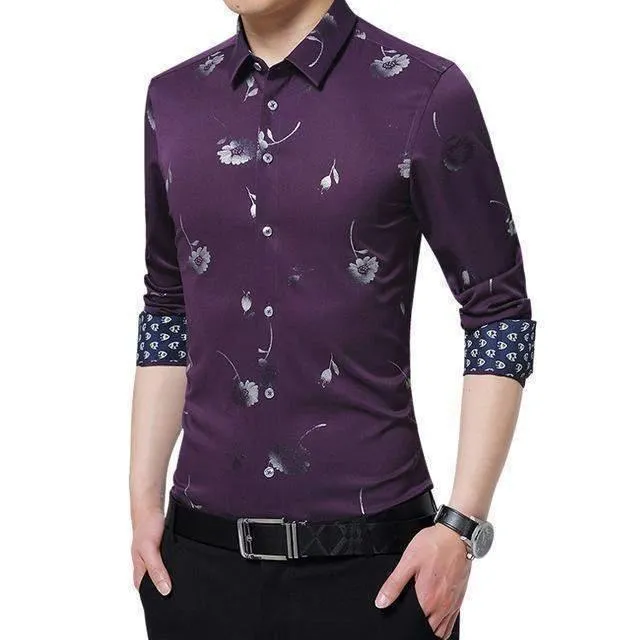 Floral Casual Shirt For Men, Slim Fit