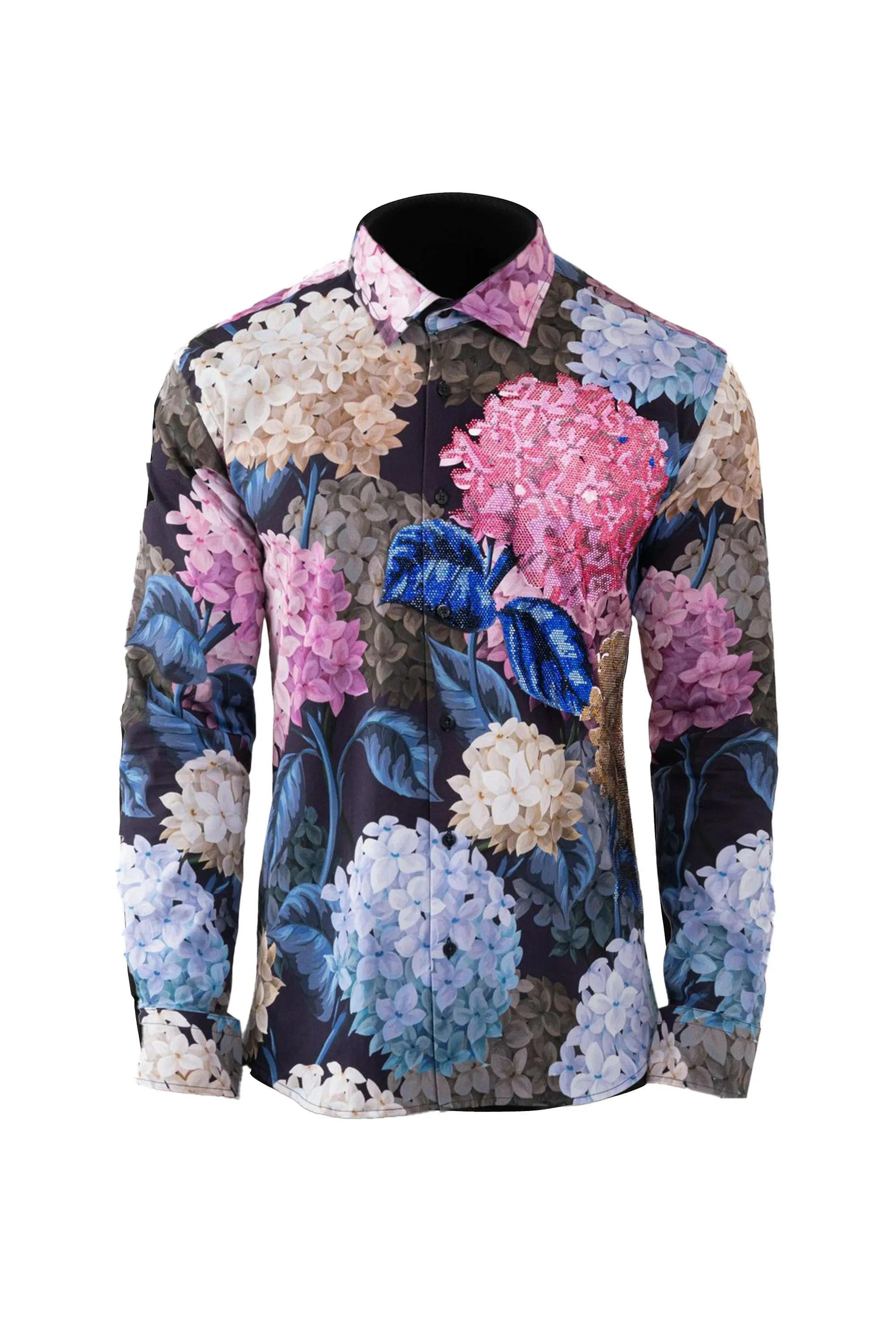 Floral Elegance Cotton Men's Casual Shirt