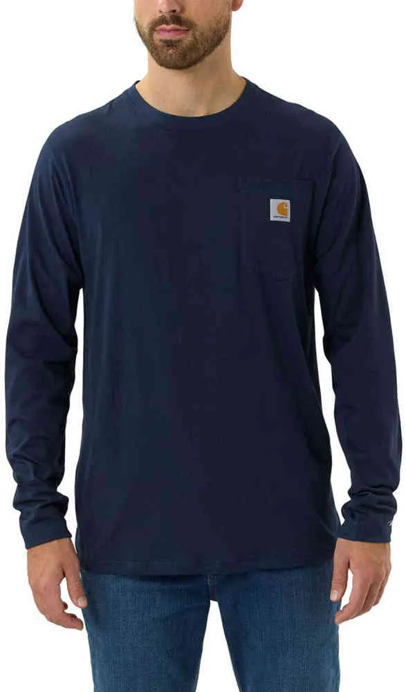 Force Flex Carhartt Long Sleeve Shirt with Pockets, Navy