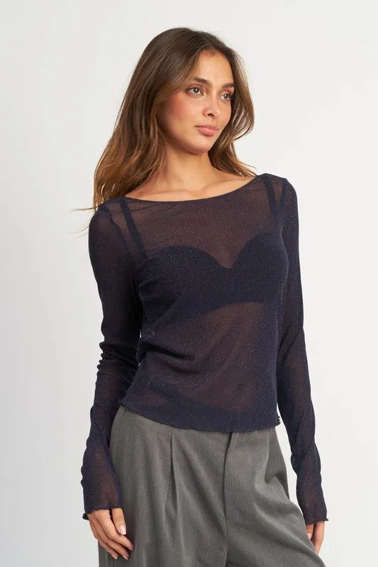 Glitter Mesh Top