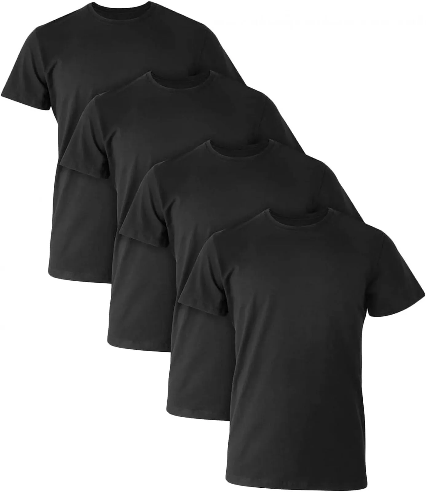 Hanes Mens4 Pack Ultimate Ultimate Comfort Fit Undershirt T-Shirt Black XL