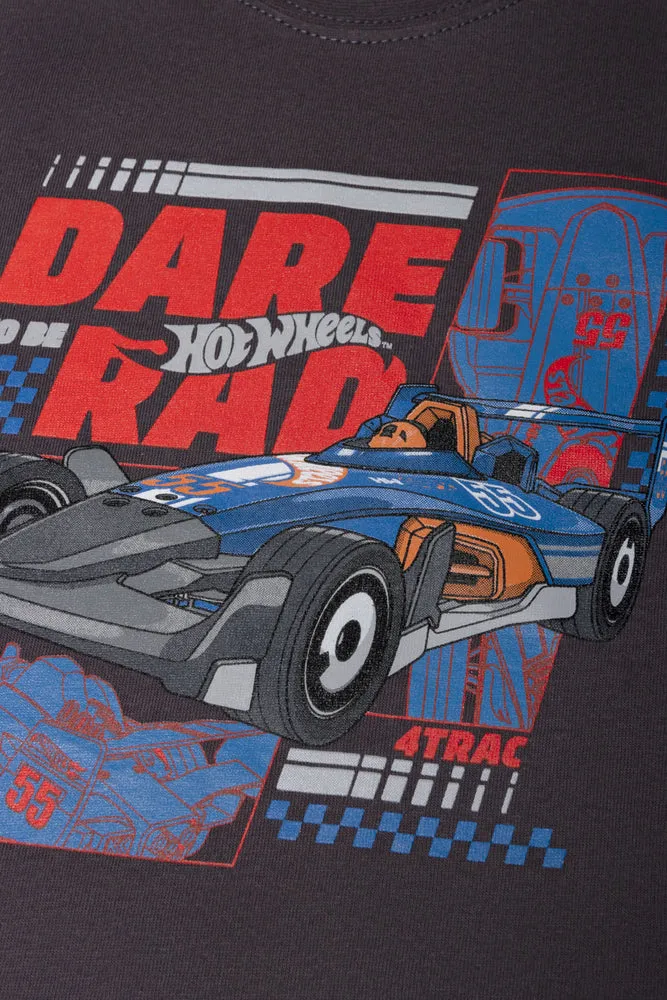 Hot Wheels 2 Pack Short Sleeve T-Shirts Dark Grey And Blue