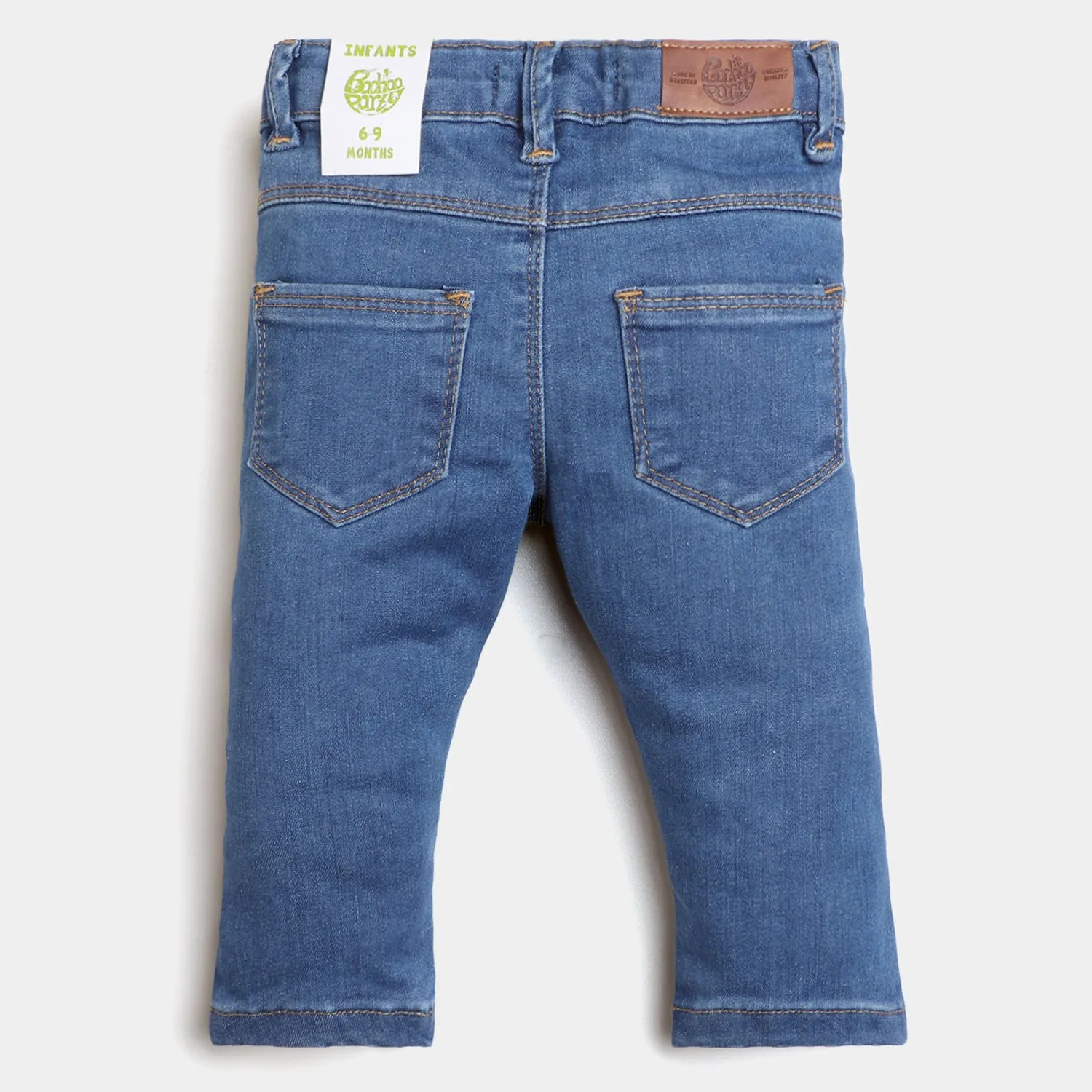 Infant Boys Denim Pant Bear Adventure-Mid Blue