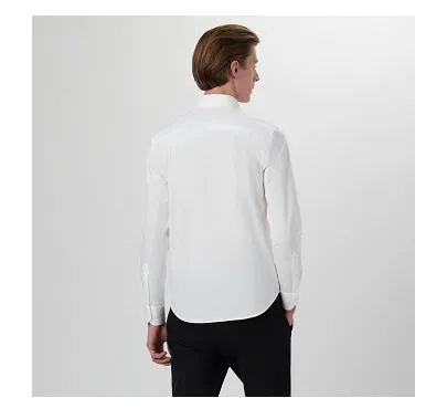 James Solid OoohCotton Shirt in White by Bugatchi