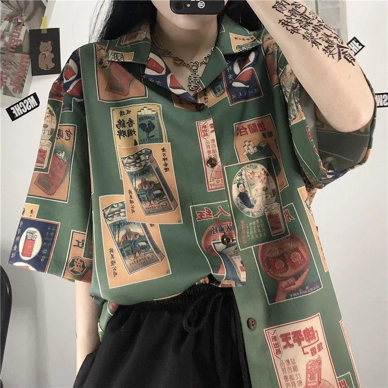 Japanese Figure Print Shirt