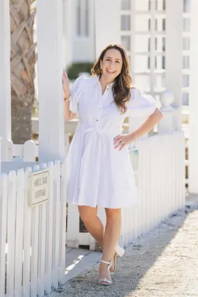 Kara Dress in White Oxford