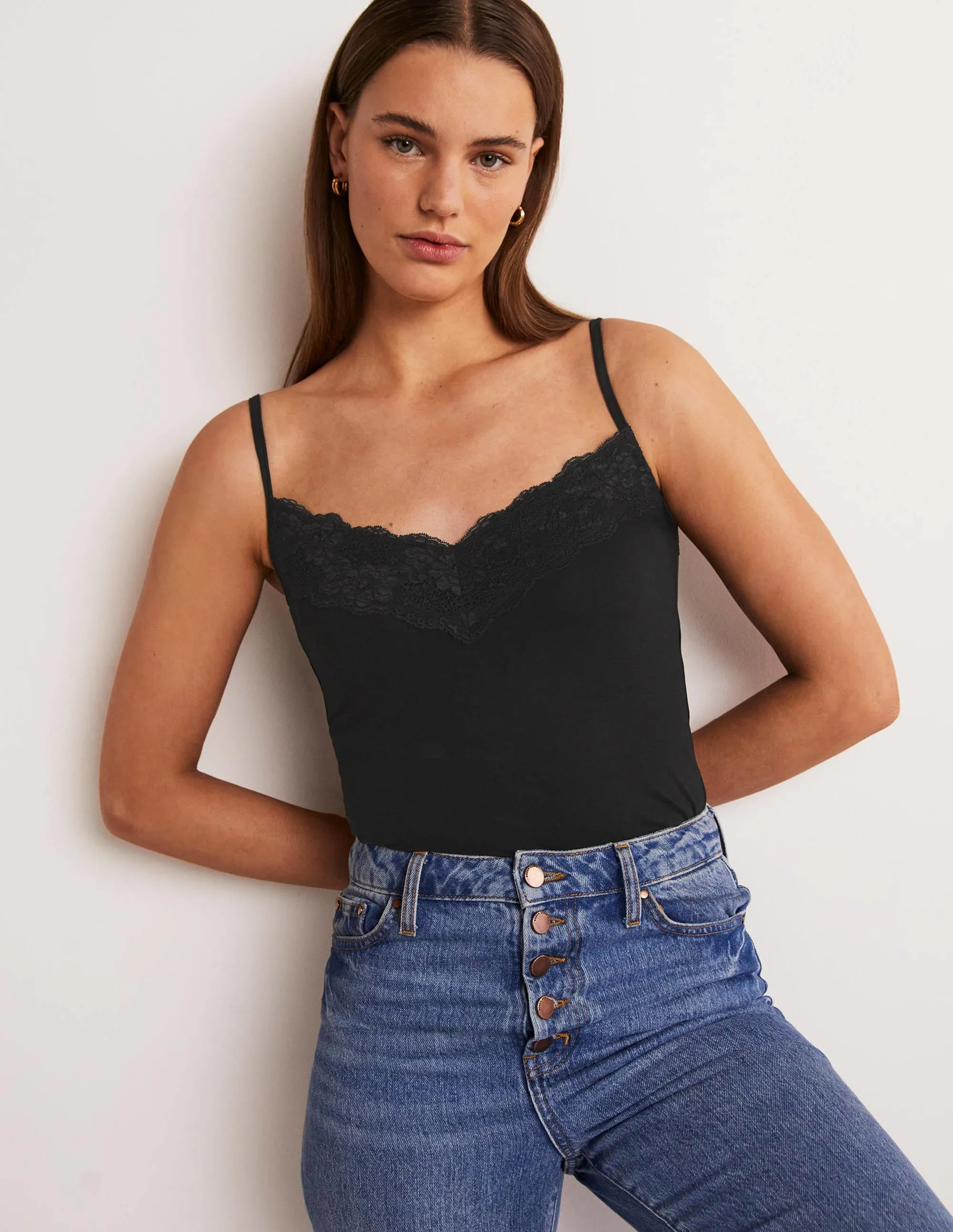 Lace Cami Top-Black