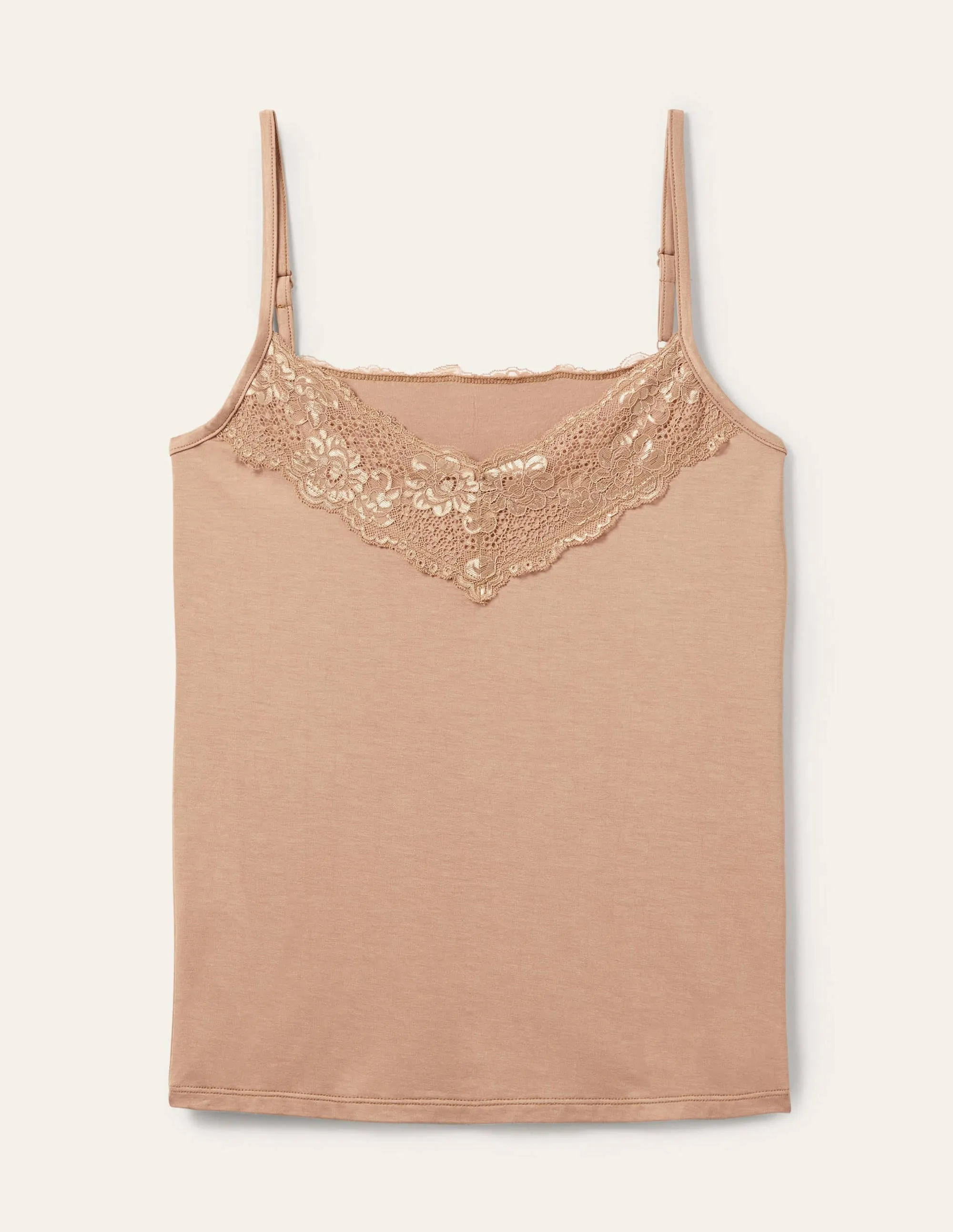 Lace Cami Top-Medium Beige