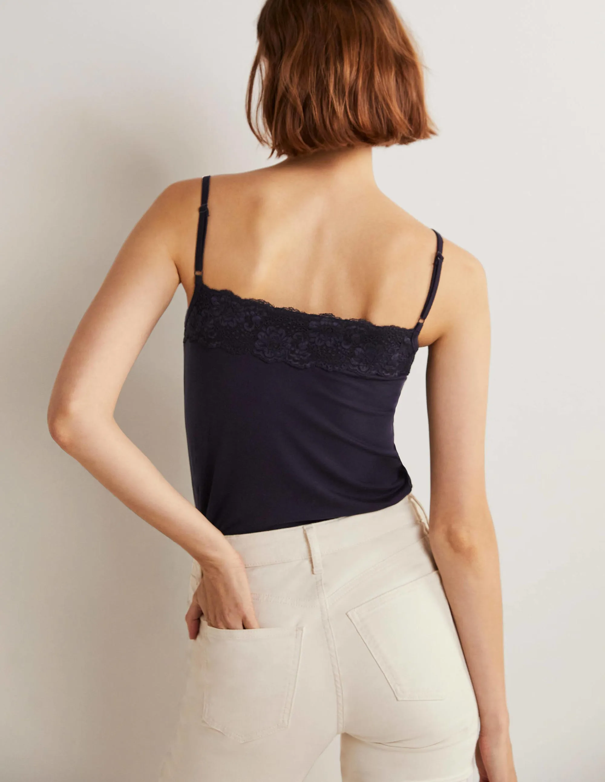 Lace Cami Top-Navy