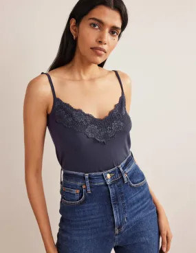 Lace Cami Top-Navy