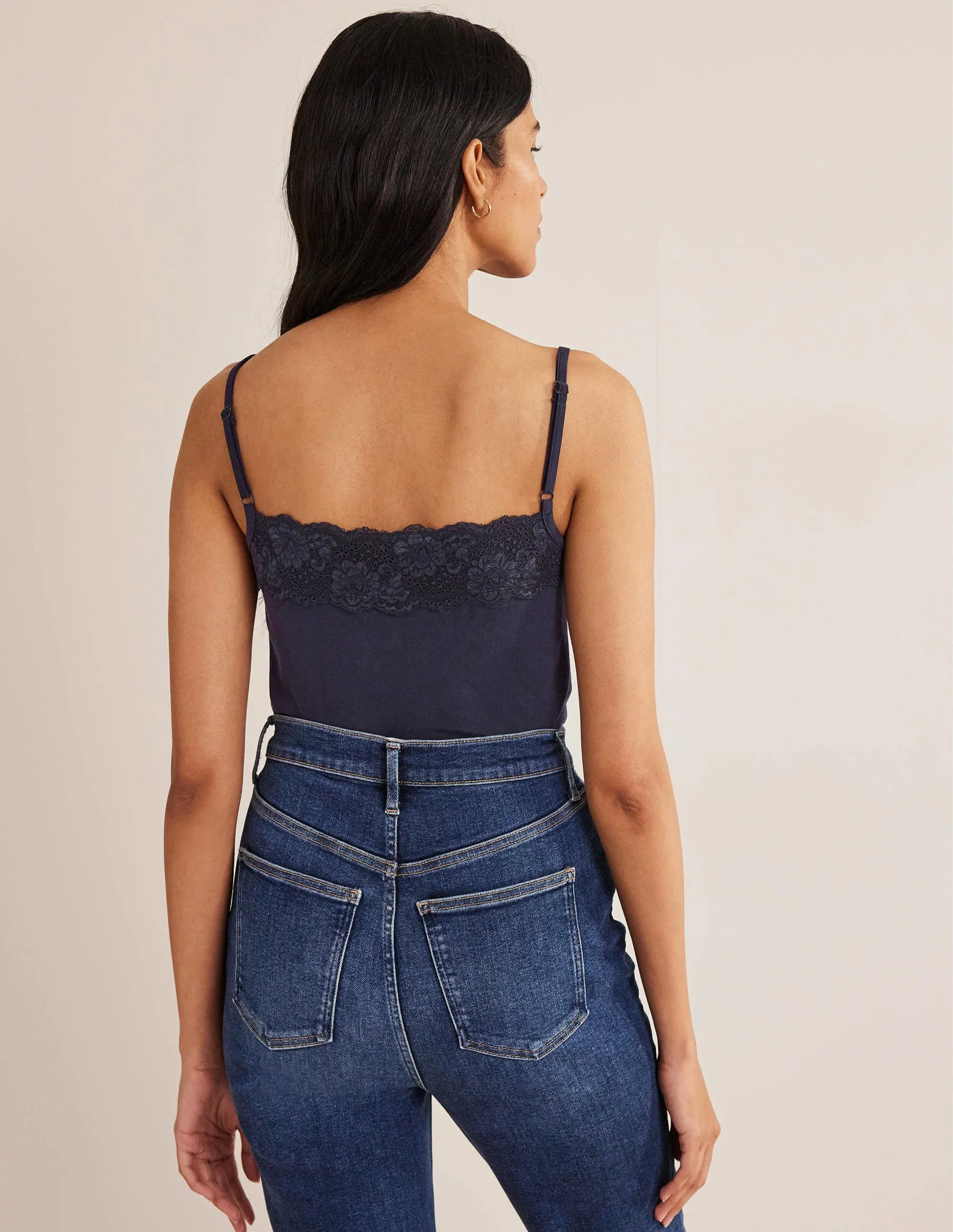 Lace Cami Top-Navy