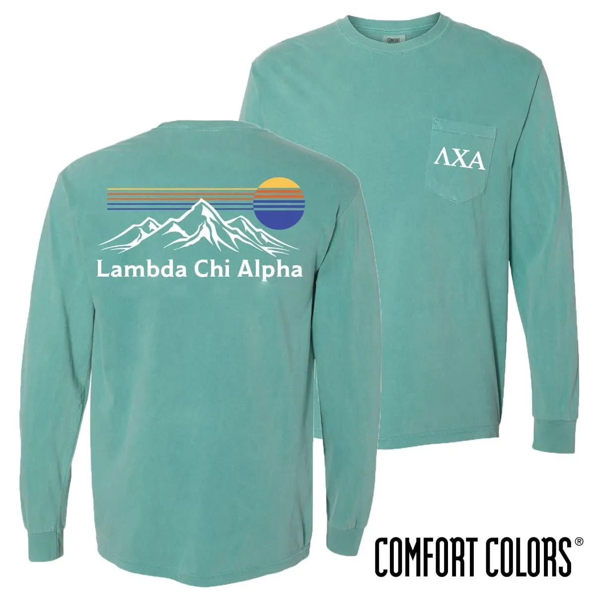 Lambda Chi Retro Mountain Comfort Colors Tee