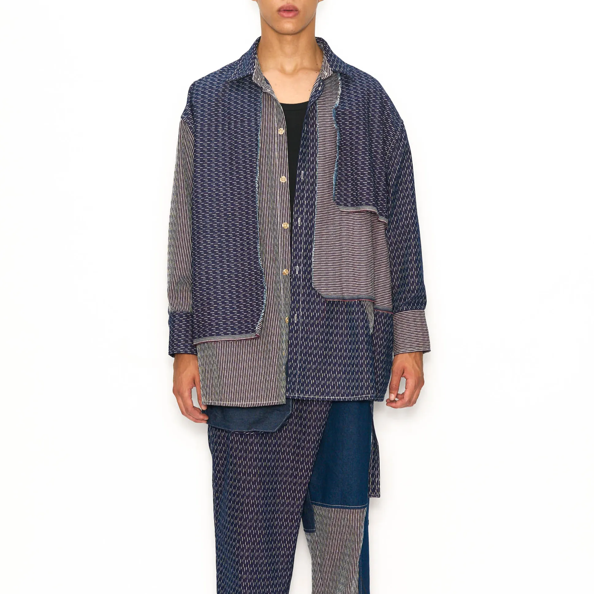 Layered Sashiko Overshirt